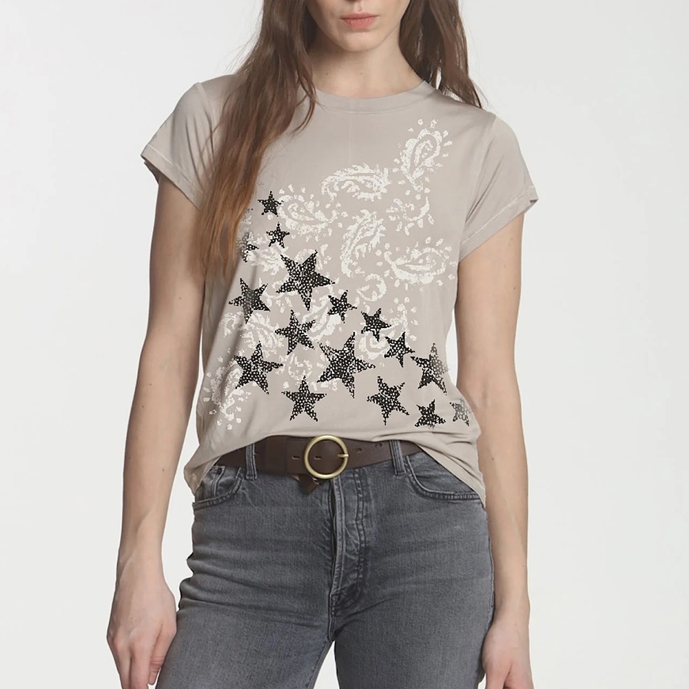 [NWT] Label and Thread Graphic Kate Crew - Stone Paisley Night Sky